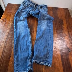 BKE Jake Straight Leg Mens Jeans 32x32 Medium Wash Blue Contrast Stitch Denim